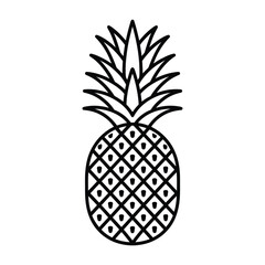 Obraz premium Simple Black and White Pineapple Illustration for Summer Designs and Tropical Themes