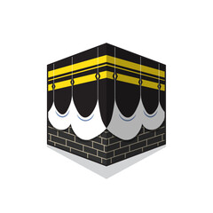 Simple design of Holy kaaba illustration vector in Al-Haram Mosque mecca Arab Saudi isolated on white background