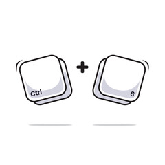 Computer keyboard combination shortcut Ctrl S icon or symbol for fast typing. Illustration Work efficient innovation on computer typing technology
