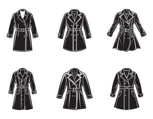 trench coat sketch icon silhouette vector illustration