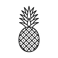 Obraz premium Pineapple Outline Icon with Shadow