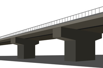 Elevated toll road isolated in white background