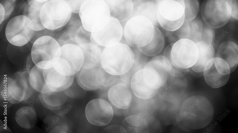 Aufkleber abstract grayscale bokeh background with bright and dark circles.