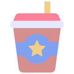 Soft Drinks Icon, Cold Drink Fourth Of July Vector Icon, Vector Style Flat Icon. 