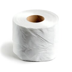 Close-Up of Soft White Toilet Paper Roll on Clean White Background