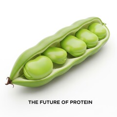 Green beans in a pod with the words the future of protein