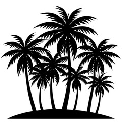 Minimalist Palm Trees Silhouette Against a Vibrant Sunset Sky Graphic