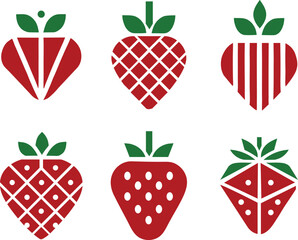 A collection of strawberry logos