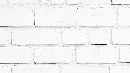 Fototapeta premium Vector white brick wall background. Detail of a white brick wall texture. 
