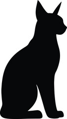 Silhouette elegant feline cat sitting upright vector illustration