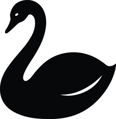 Silhouette elegant swan graceful bird icon symbol vector illustration