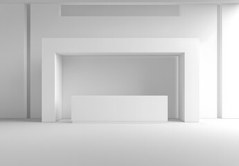 Fototapeta premium Clean Minimalist Reception Desk Mockup