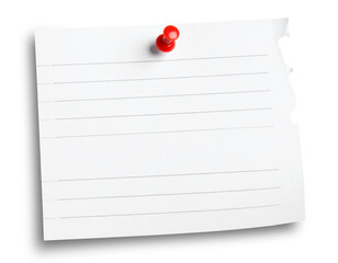 A sheet of paper is pinned with a pushpin.