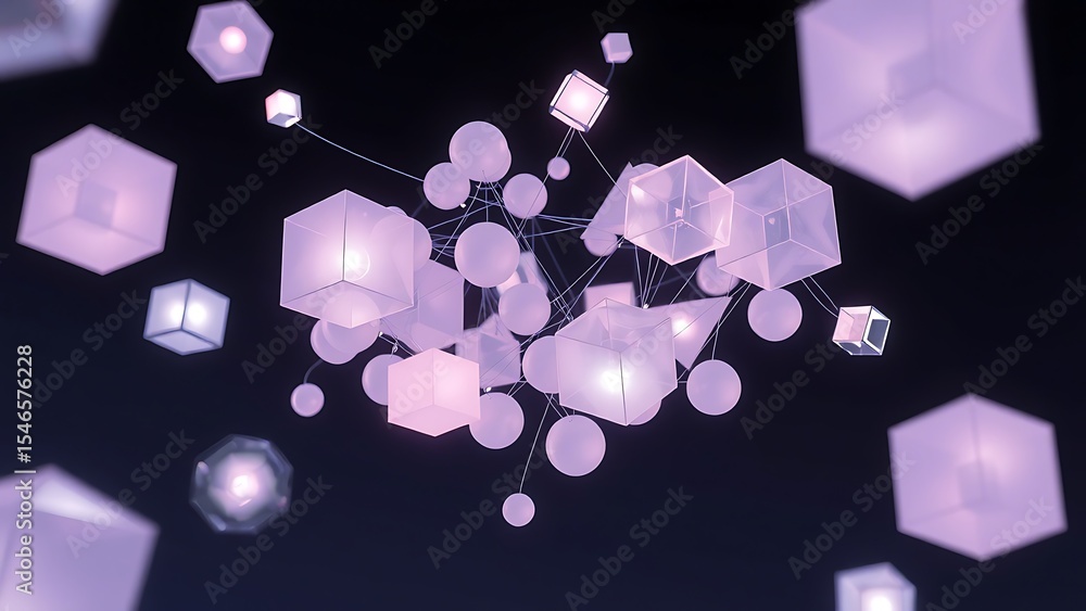 Aufkleber abstract network - geometric shapes and lines for technology backgrounds and creative projects