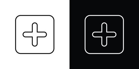 Fototapeta premium Plus icon in black. flat graphic vector icon