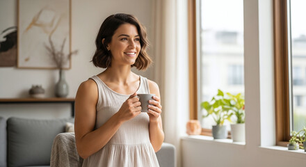 young woman talking on phone in the kitchen