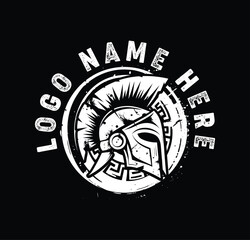 Spartan Helmet Logo with Athletic Design