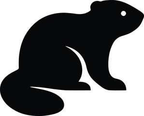 Silhouette groundhog rodent animal wildlife isolated vector illustration