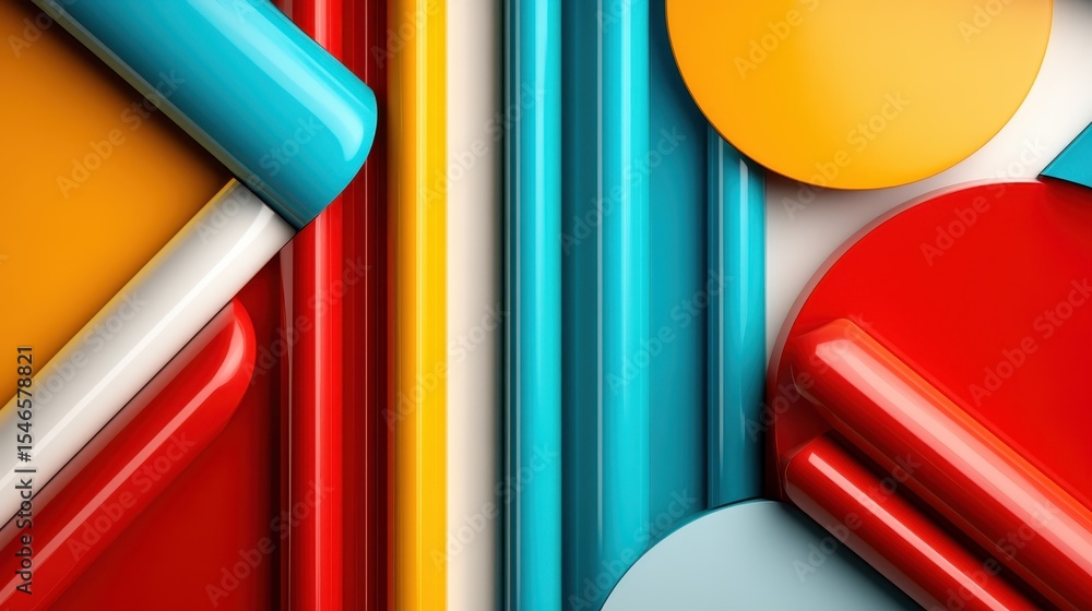 Aufkleber this visually engaging image features a vibrant abstract design composed of various geometric shapes