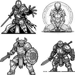 collection of enemy mini boss character, ideal for game concept art, print projects, and digital design inspiration