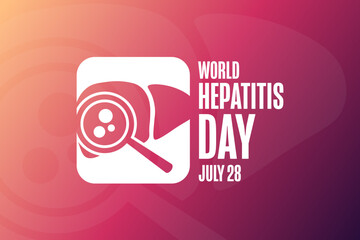 Obraz premium World Hepatitis Day. July 28. Holiday concept. Template for background, banner, card, poster with text. Vector EPS10 illustration.