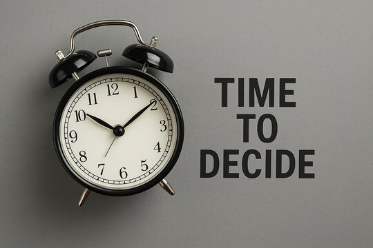 Time to Decide: Alarm Clock Stock Photo