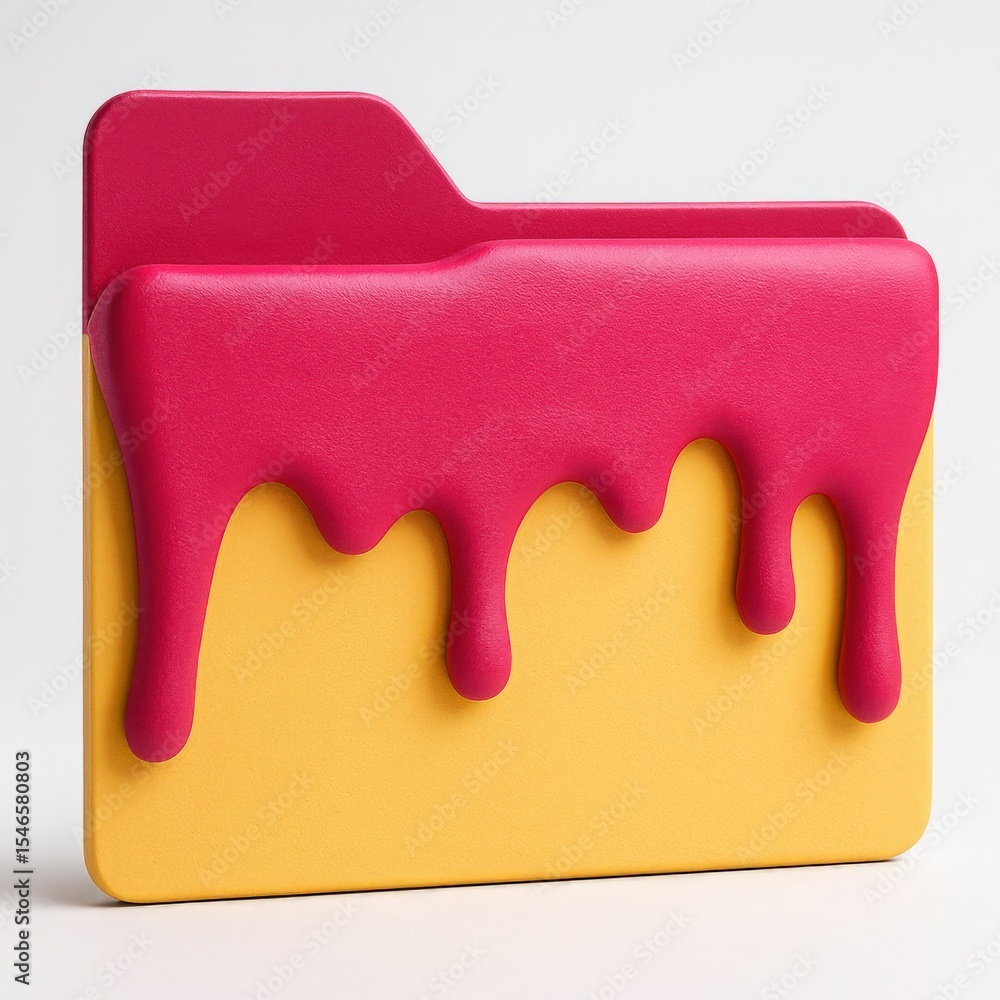 Poster modern folder icon with dripping paint effect a creative file management solution for organized data