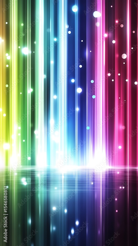 Poster bright colorful glowing stripes with sparkles rainbow spectrum abstract background