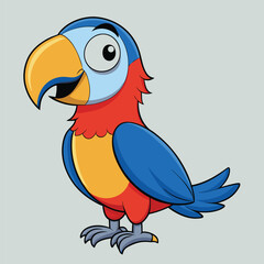 Obraz premium Parrot white background