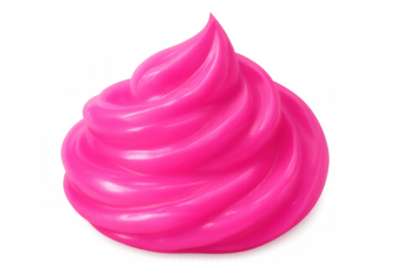 Creamy pink frosting swirling with elegant curves, decorating gourmet desserts against transparent backdrop for seamless graphic design integration