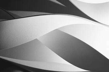 Wavy shapes in black and white, abstract background