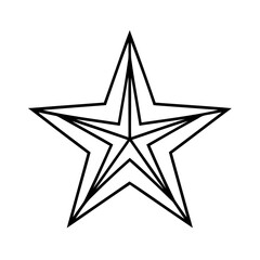 Fototapeta premium Black Outline Five Pointed Star Geometric Shape vector
