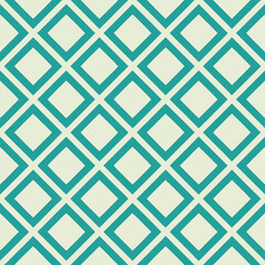 Seamless Teal and White Diamond Lattice Geometric Pattern

