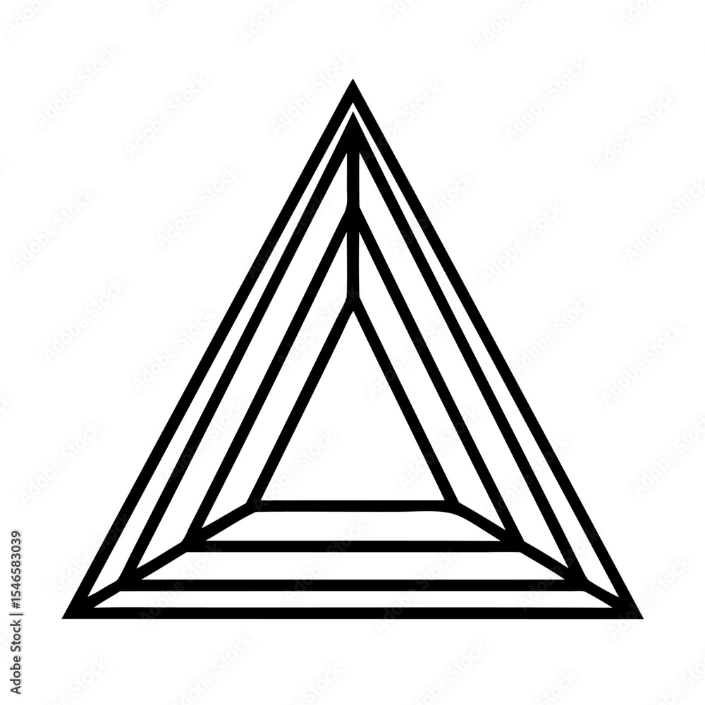 Aufkleber Black and White Triangular Geometric Pattern Abstract Design