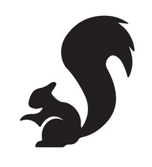 Clean Squirrel Silhouette Vector | Minimalist Animal Logo with Bushy Tail for Nature, Wildlife, and Outdoor Branding