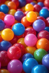 Colorful trainthemed ball pit