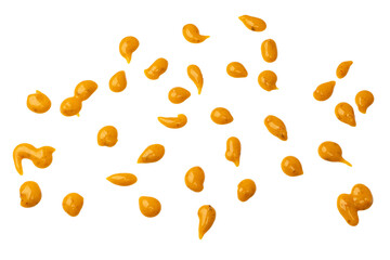 Yellow sauce splashes as a background.