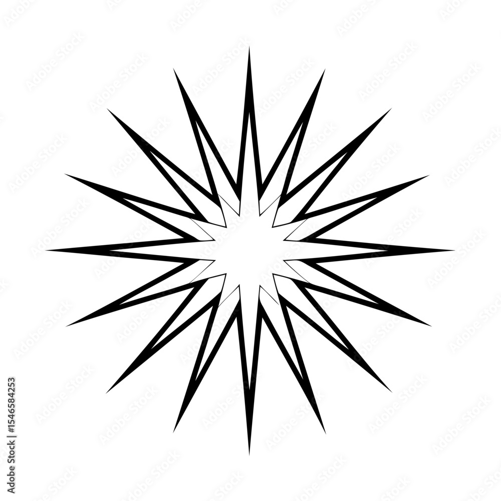 Poster black sharp starburst geometric shape design element