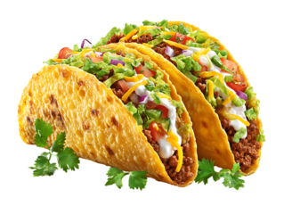 Fresh tasty tacos loaded with colorful natural fresh ingredients