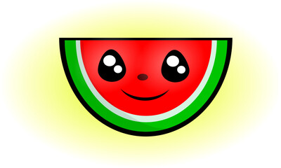 Fototapeta premium happy piece of watermelon is smiling 