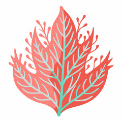 coral-leaf-isolated-on-white-background