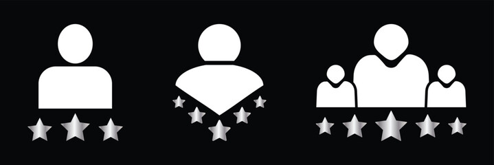 Customer Review icon set multiple style collection.