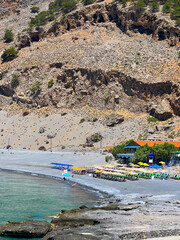 Greek village of Agia Roumeli, Chania, Crete, Greece.