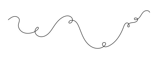 Long squiggly hand drawn line decoration element