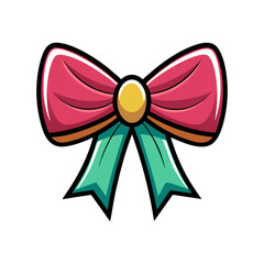 Fototapeta premium Vector illustration of a pink bow ribbon for gift wrapping and decorative design element for celebrations