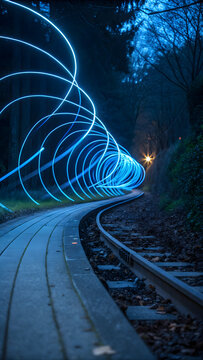 railway in the night