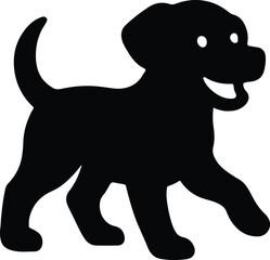 Silhouette of a cute puppy dog walking vector illustration