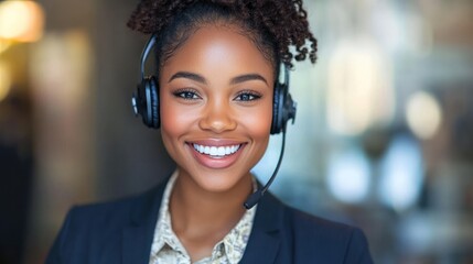 Smiling woman wearing headset (1)