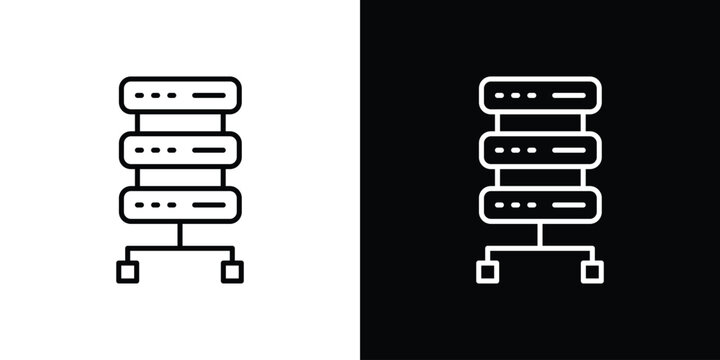 Proxy server icon in black. flat graphic vector icon