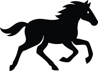 Silhouette of a running horse mustang stallion vector illustration